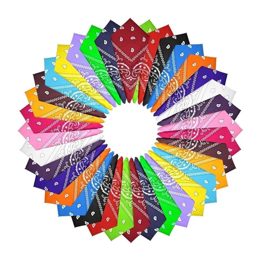 KUUQA Cowboy Bandana Paisley Bandanas Paisley Print Head Wrap Scarf