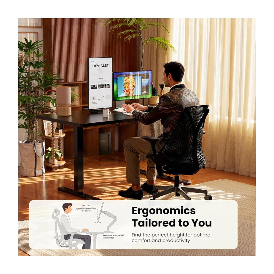 ErGear Electric Standing Desk, 48"x24" Height Adjustable Sit Stand up Desk