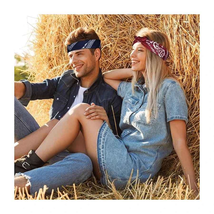 KUUQA Cowboy Bandana Paisley Bandanas Paisley Print Head Wrap Scarf