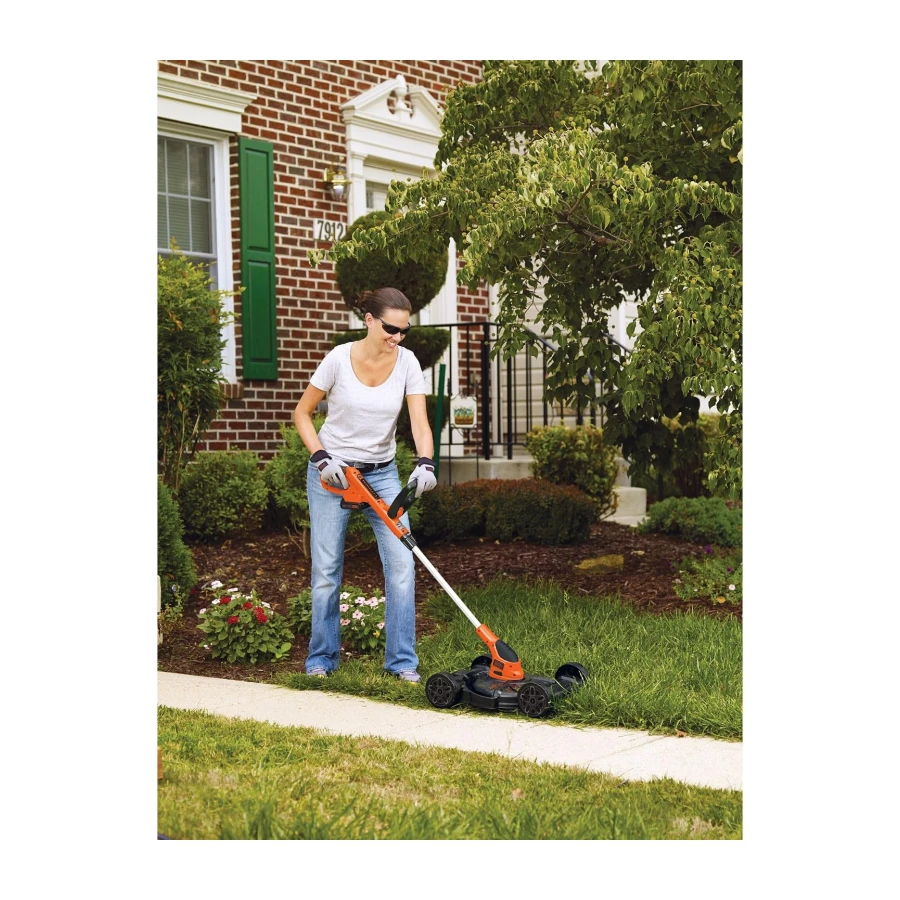 BLACK+DECKER Cordless Lawn Mower, String Trimmer, Edger, 3-in-1 (MTC220)