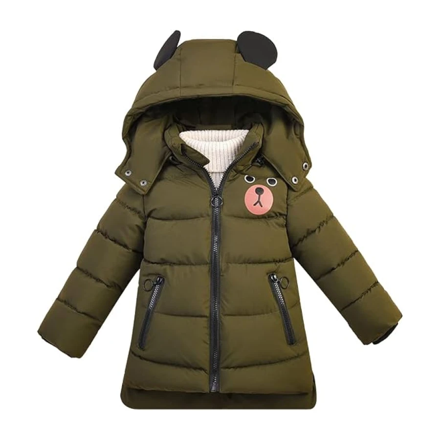 Jungen Winterjacke mit Abnehmbarer Kapuze Kinder Verdickte Outdoor Jacke Mädchen Wintermantel Daunenmantel Daunenjacke