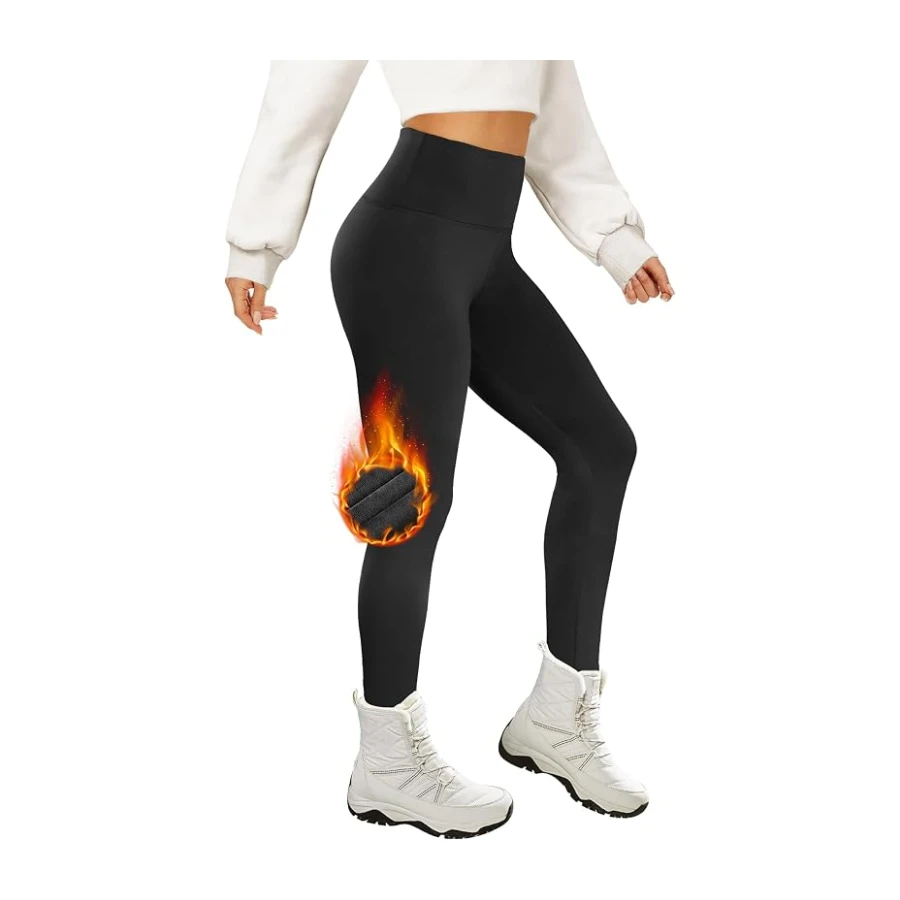 AMIYOYO Thermo Leggings Damen High Waist Mit Fleece