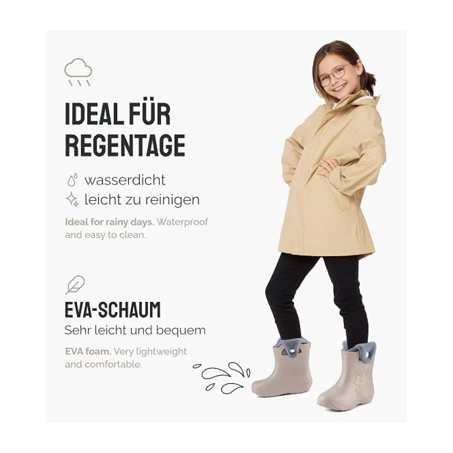 Ladeheid Eva Kinder Jungen Mädchen Gummistiefel Regenschuhe gefüttert Regenstiefel Gummischuhe LA-CA-04