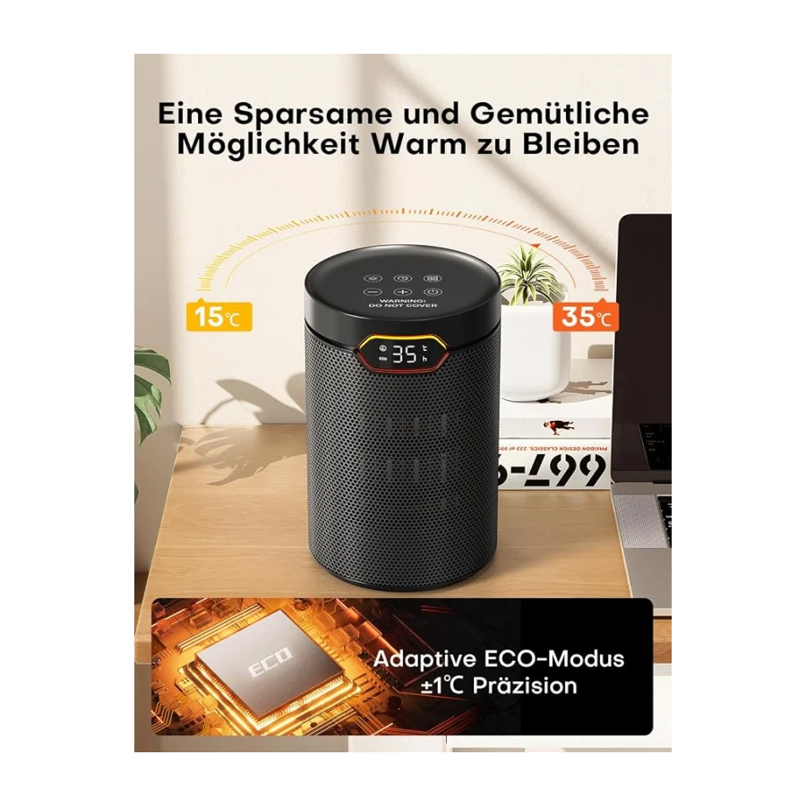QEXREED Heizlüfter, 1500W, PTC Heizlüfter Energiesparend