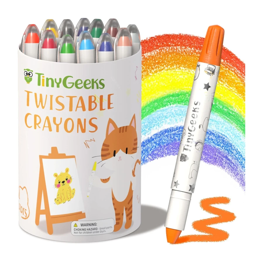 Twistable Crayons 12 Stück Wachsmalstifte für Kleinkinder Waschbar