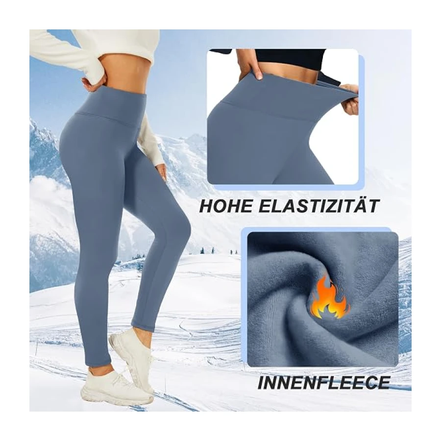 AMIYOYO Thermo Leggings Damen High Waist Mit Fleece
