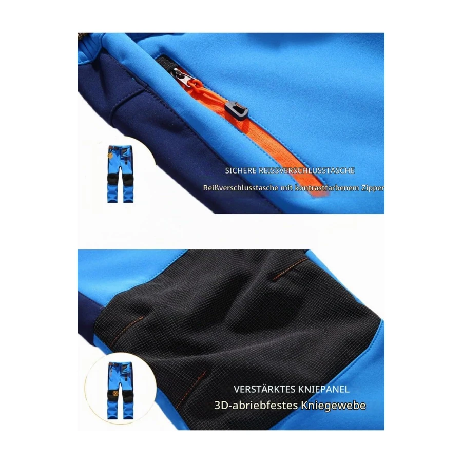 Echinodon Kinder Softshellhose mit Fleecefütterung Hose Wasserabweisend Winddicht Atmungsaktiv Warm Funktionshose Skihose Regenhose Jungen Mädchen Sporthose Wanderhose