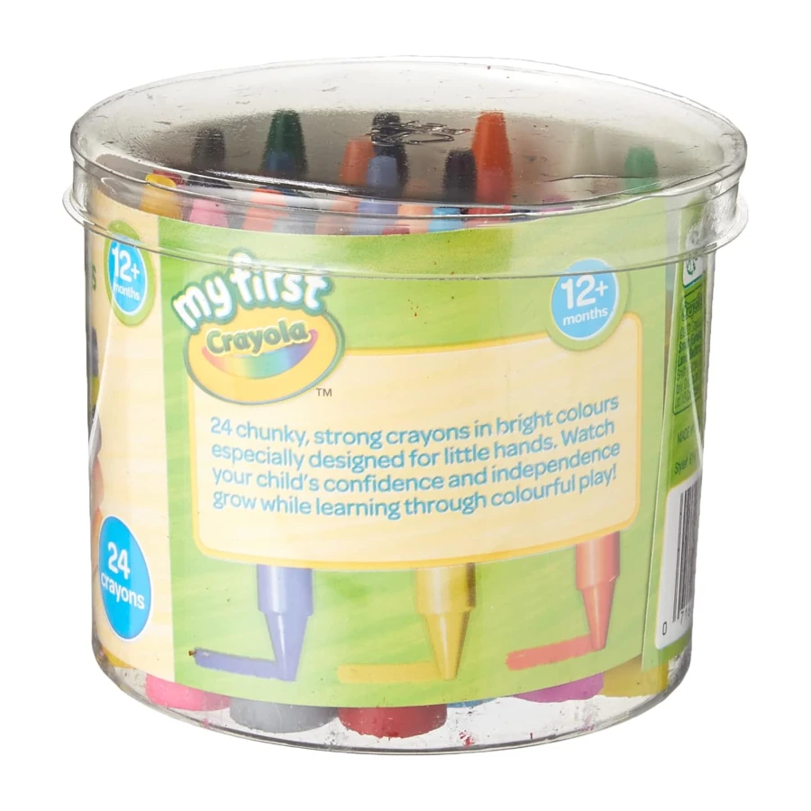 CRAYOLA My First 24 Jumbo-Buntstifte Easy-Grip, Jumbo-Malkreide mehrfarbig