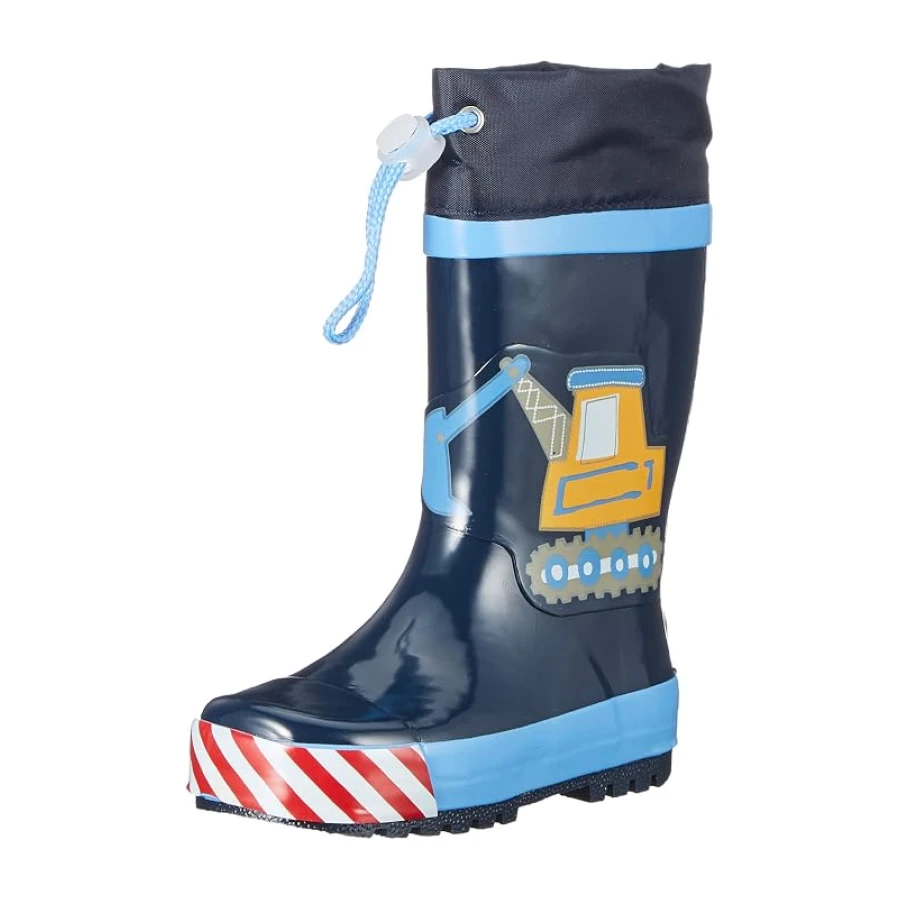 Playshoes Kinder Gummistiefel aus Naturkautschuk, trendige Unisex Regenstiefel mit Reflektoren