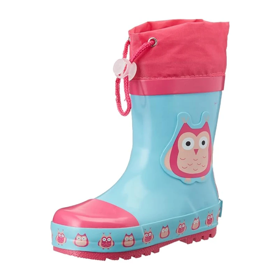 Playshoes Kinder Gummistiefel aus Naturkautschuk, trendige Unisex Regenstiefel mit Reflektoren