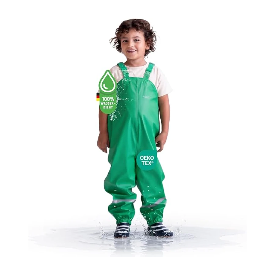 BMS® Regenhose für Kinder mit Latz, ideale Matschhose und Buddelhose