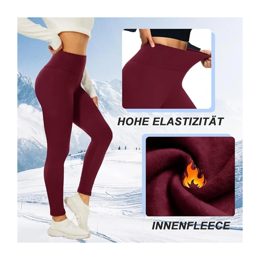 AMIYOYO Thermo Leggings Damen High Waist Mit Fleece
