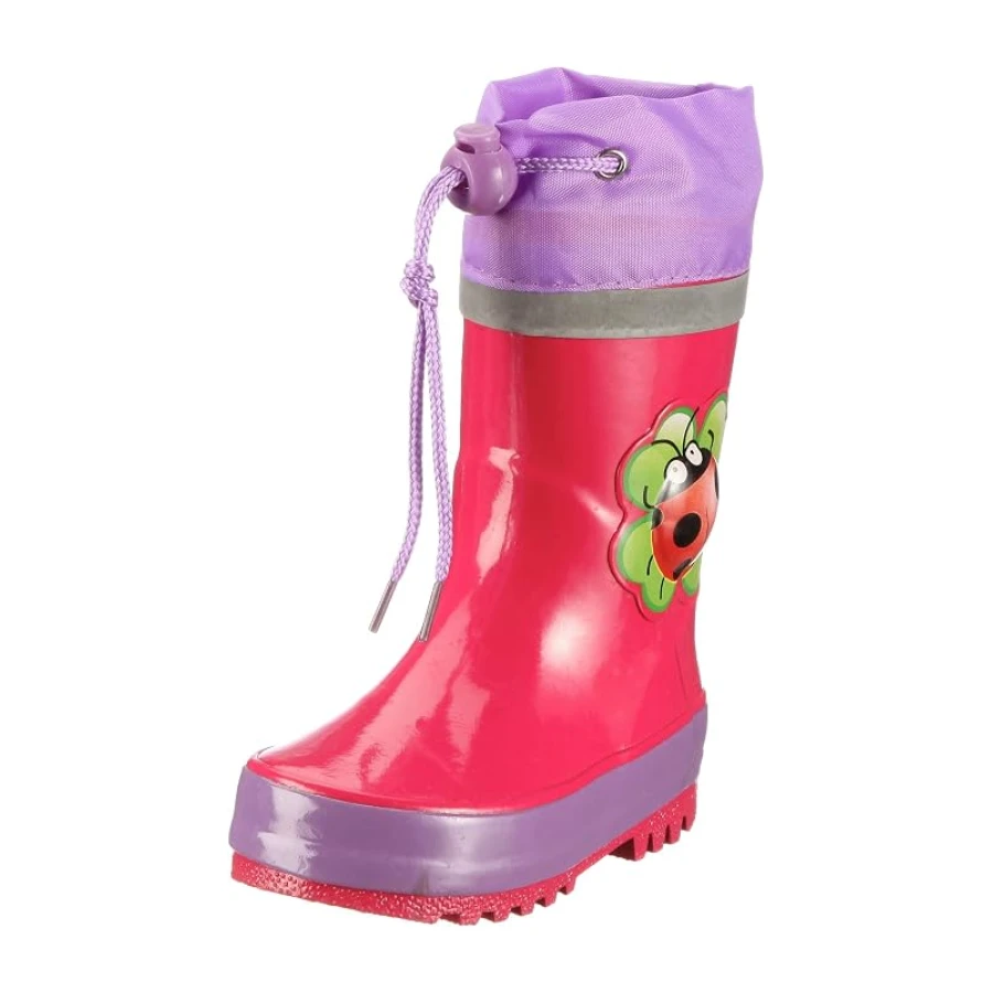 Playshoes Kinder Gummistiefel aus Naturkautschuk, trendige Unisex Regenstiefel mit Reflektoren