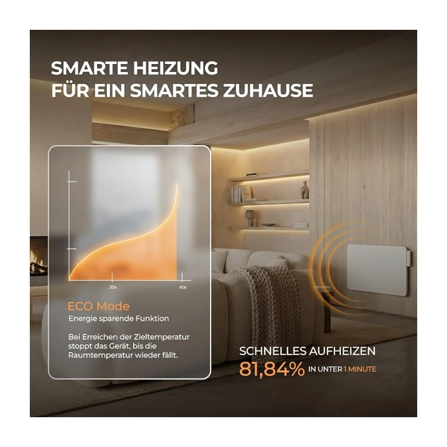 BR Bringer® Hybrid Infrarotheizung 2000 W bis 30 m² Weiß