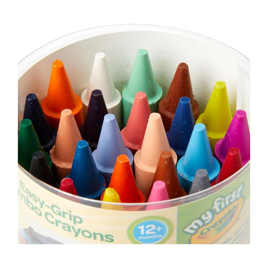 CRAYOLA My First 24 Jumbo-Buntstifte Easy-Grip, Jumbo-Malkreide mehrfarbig