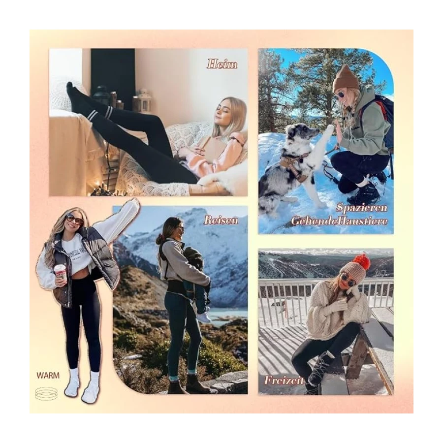 Missluck Thermo Leggings Damen Gefüttert Thermoleggings Verdickte Plüsch