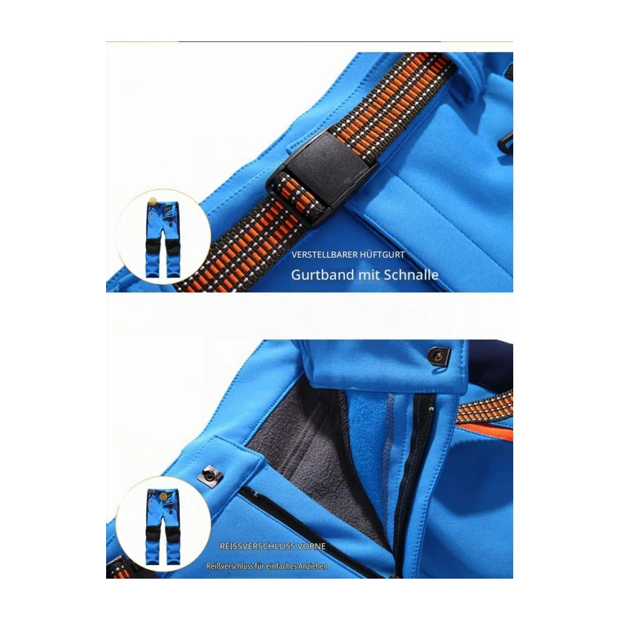 Echinodon Kinder Softshellhose mit Fleecefütterung Hose Wasserabweisend Winddicht Atmungsaktiv Warm Funktionshose Skihose Regenhose Jungen Mädchen Sporthose Wanderhose