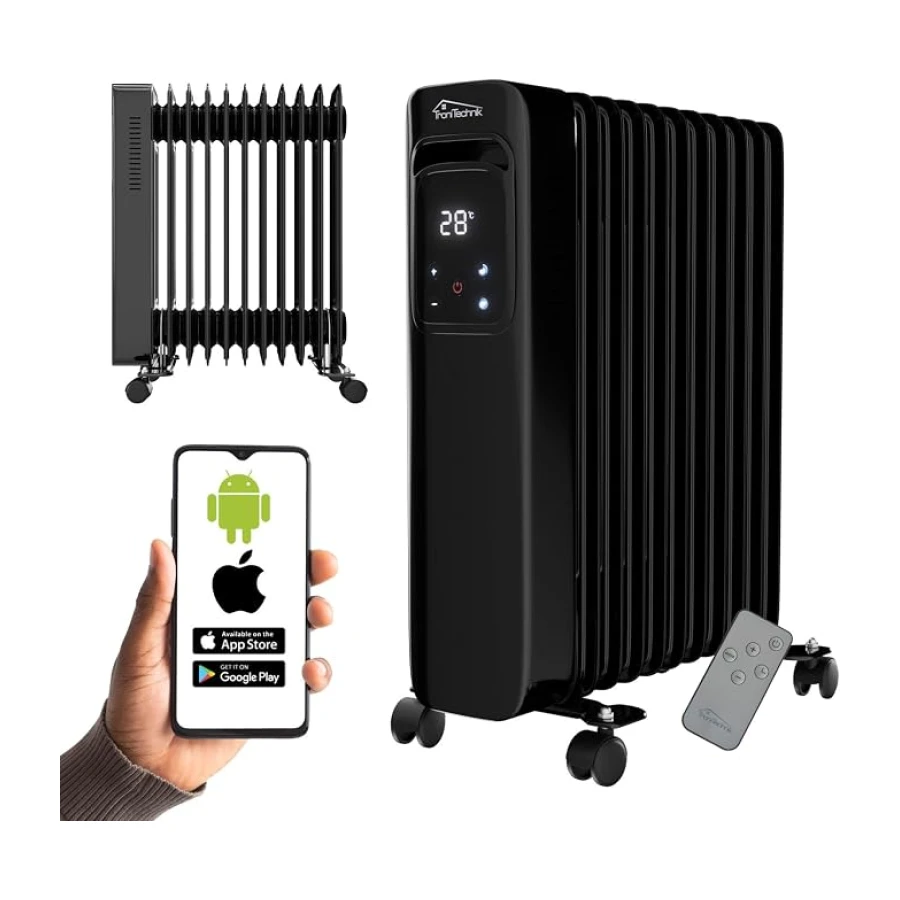 TroniTechnik® Ölradiator OR-311 11 Rippen 2500 W WiFi schwarz