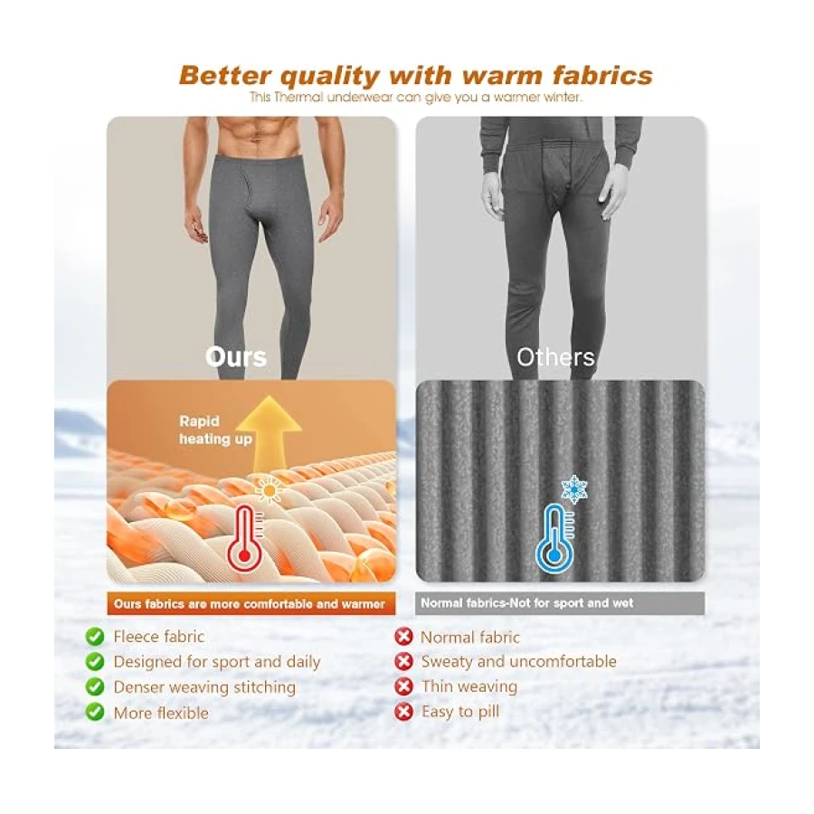 Thermo Unterhose Herren Lange Leggings Thermounterwäsche Thermounterhose