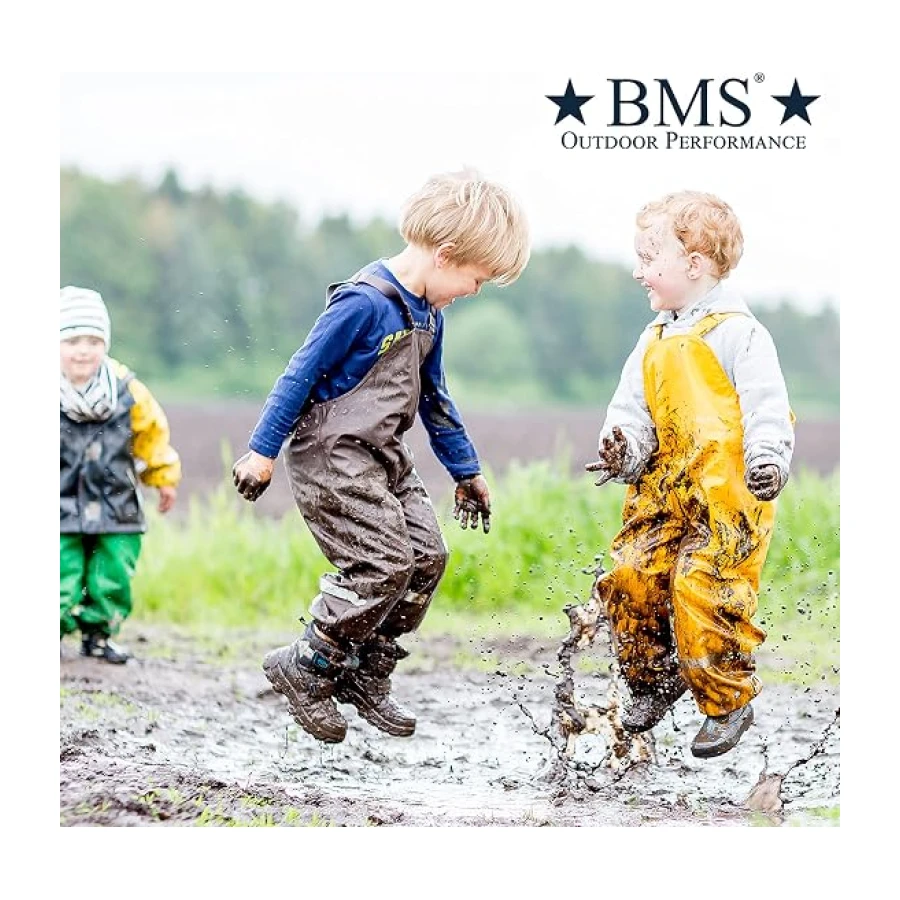 BMS® Regenhose für Kinder mit Latz, ideale Matschhose und Buddelhose