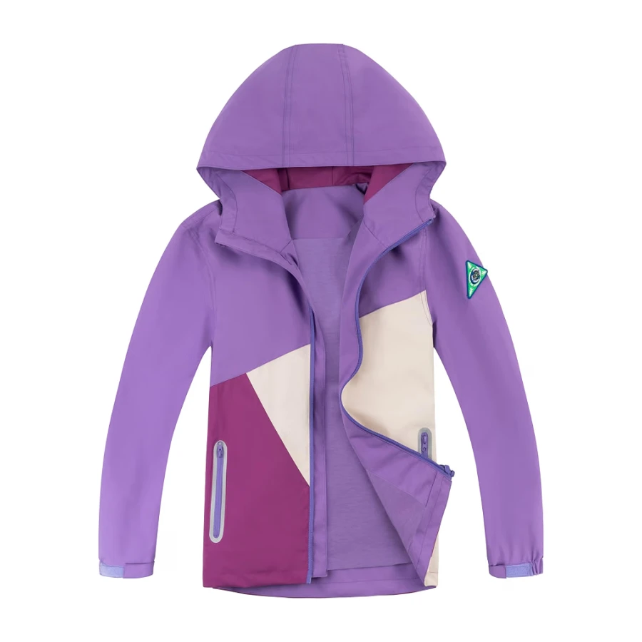 YOUNGSOUL Kinder Wind und Wasserdicht Regenjacke mit Farbblock