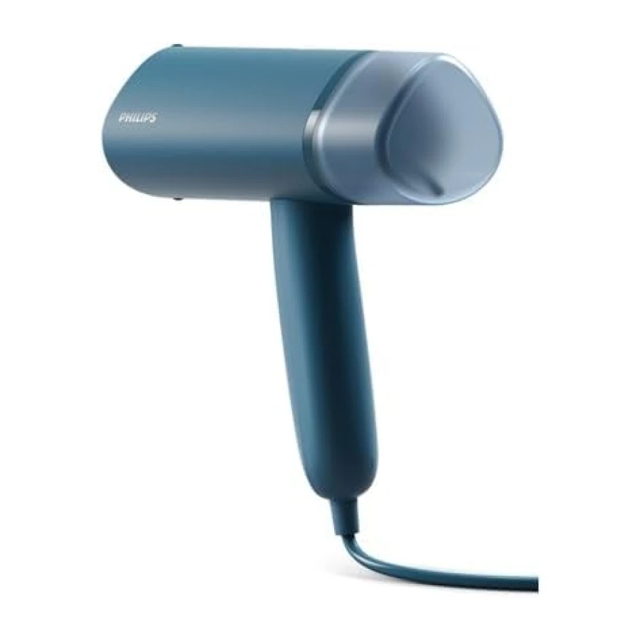Philips Serie 3000 Plancha vertical - Vaporizador - 1000 W, 20 g/min de vapor, Depósito de agua de 100 ml extraíble, Placa de plástico, Diseño compacto y plegable ideal para viajar, Azul (STH3000/20)