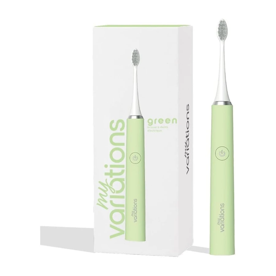 My Variations - Cepillo de dientes eléctrico sónico - Recargable - Batería de 1 mes - 5 modos de cepillado - Temporizador de 2 minutos integrado - 1 mango y 1 cepillo (verde)
