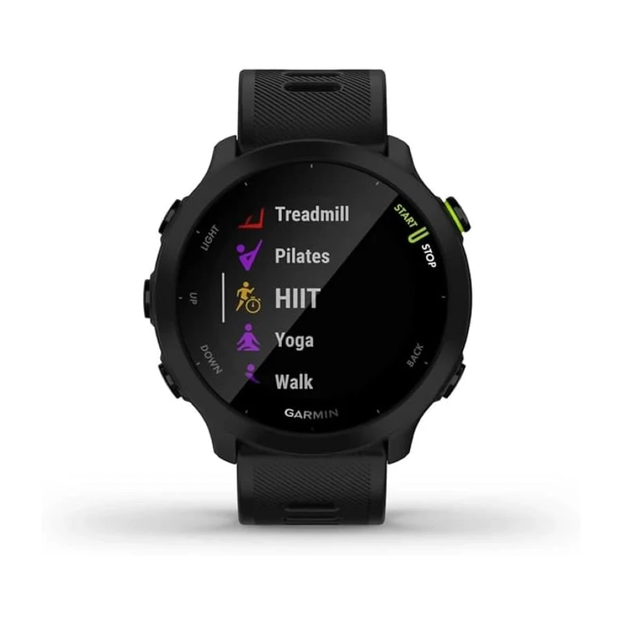 Garmin Forerunner 55, Reloj inteligente para running con GPS, Planes de entrenamiento, Notificaciones y seguimiento del bienestar, Color Negro