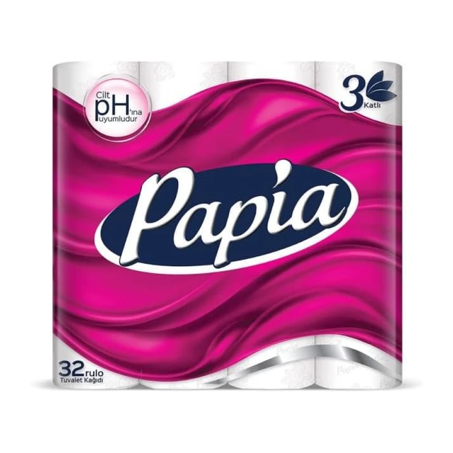 Papia 3 Katlı 32'lı Tuvalet Kağıdı (1 x 32 Rulo)