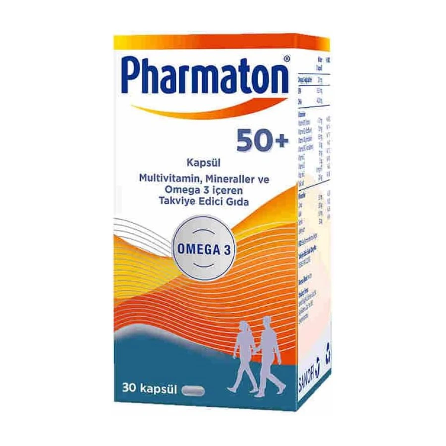 Pharmaton 50 Plus 30 Kapsül - Omega 3, Multivitamin ve Mineraller