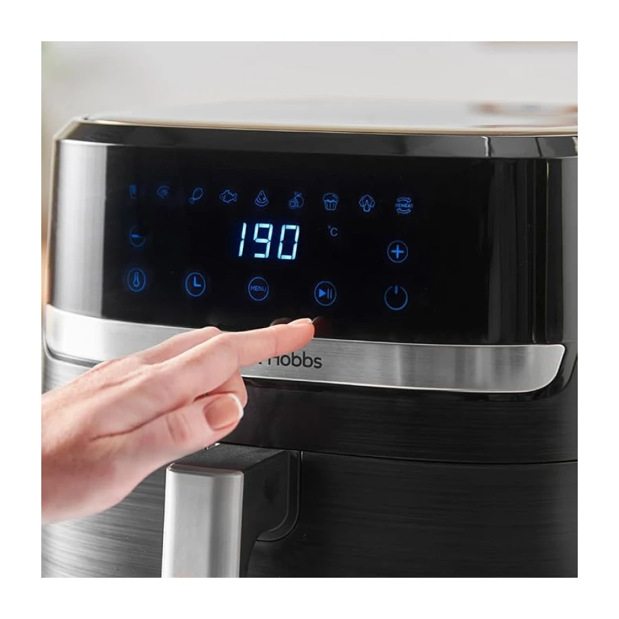 Russell Hobbs Freidora de Aire, Air Fryer, Airfryer, Freidora sin Aceite 5,5 litros, [9 programas, Compacta] Satisfry (Táctil, Horno, Grill, Asar, Antiadherente, Sin BPA, lavavajillas) 27621-56