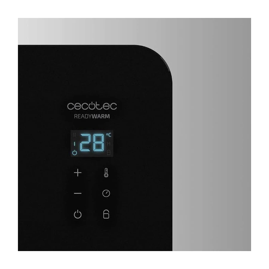 Cecotec Radiador Eléctrico Bajo Consumo Ready Warm 6670 Crystal Connection Con Wifi, 1000 W, Termostato Regulable, Temporizador, Soporte de pie, Protección sobrecalentamiento, Silencioso, Negro