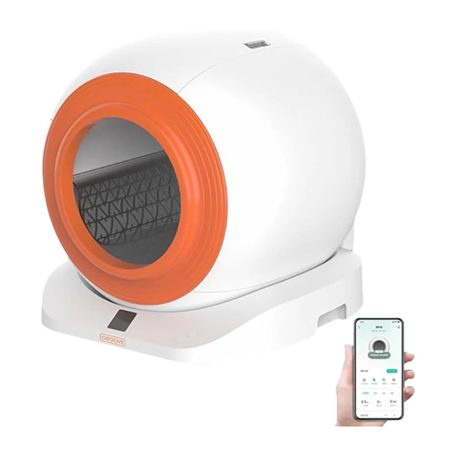 Groove Q-Clean WiFi Otomatik Akıllı Kedi Tuvaleti Turuncu Yeni Versiyon