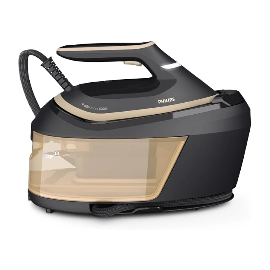 Philips 6000 Centro de Planchado OptimalTEMP, 8 bares, 1,8L, Negro