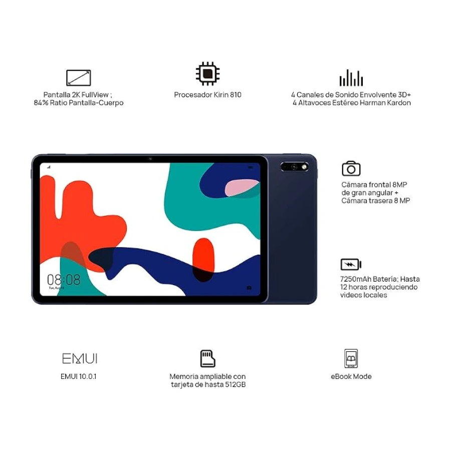 HUAWEI MatePad Wi-Fi Tactil Tablet 10.4" FullView Display, procesador Kirin 810, batería 7250mAh, 32GB, 3GB RAM, Cuatro Altavoces, EMUI 10.1 & AppGallery, Gris