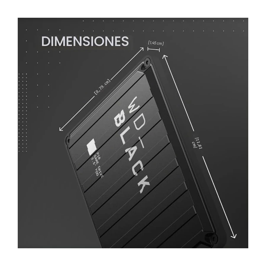 WD_BLACK P10 2TB Game Drive HDD portátil, USB 3.2 Gen 1, hasta 130 MB/s, Type-A compatible con Playstation, Xbox, PC y Mac