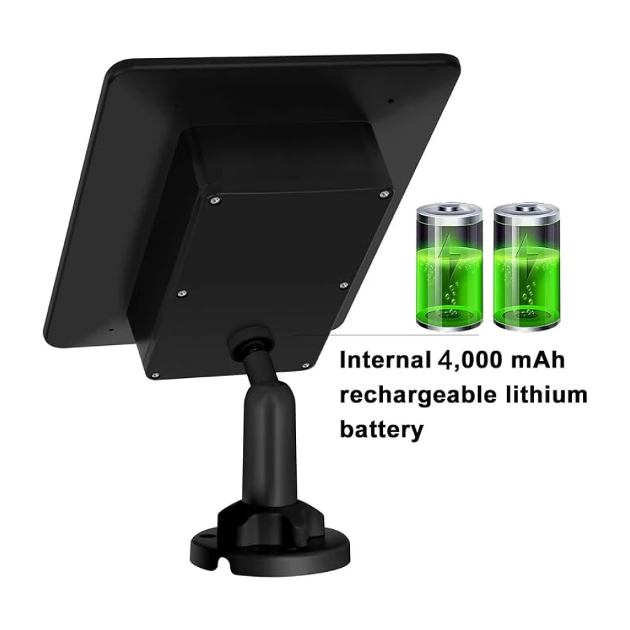 Panel solar de 12V/1A 6V/2A con batería de litio recargable integrada de 4000 mAh, accesorio de caza, IP66 impermeable compatible con cámaras de caza o alimentadores de ciervos (1 unidad)