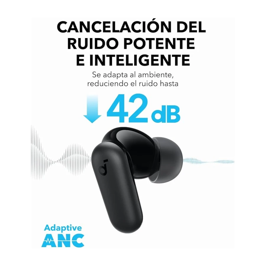 Soundcore P30i Auriculares Bluetooth con cancelación de Ruido, 45h | Graves potentes, Estuche 2 en 1 y Soporte para el Móvil, IP54