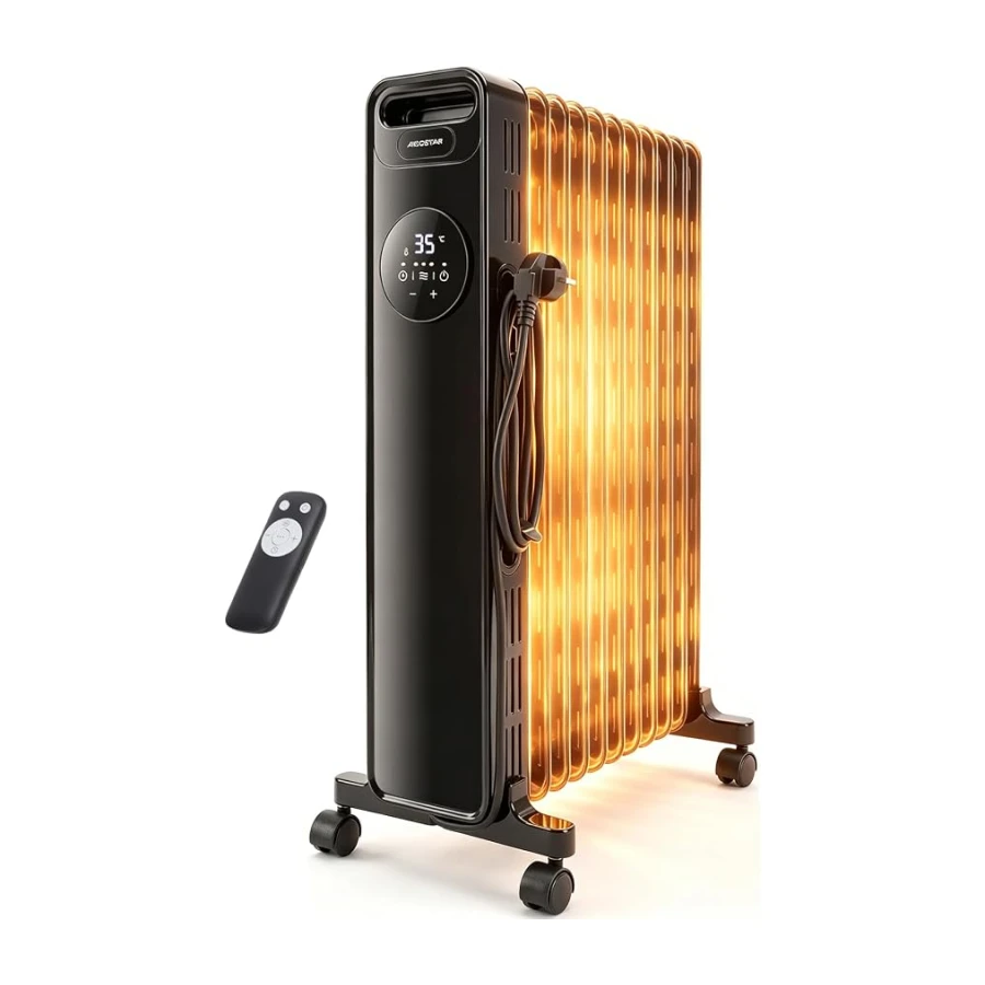 Aigostar Radiador de Aceite Eléctrico 2300W, 11 Aletas, Negro