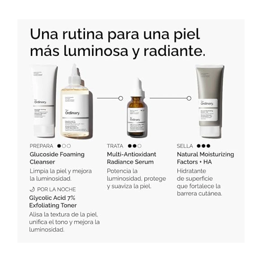 The Ordinary Multi-Antioxidant Radiance Serum, Sérum Iluminador Multiantioxidante, Fórmula reparadora para proteger e iluminar la piel, 30 ml