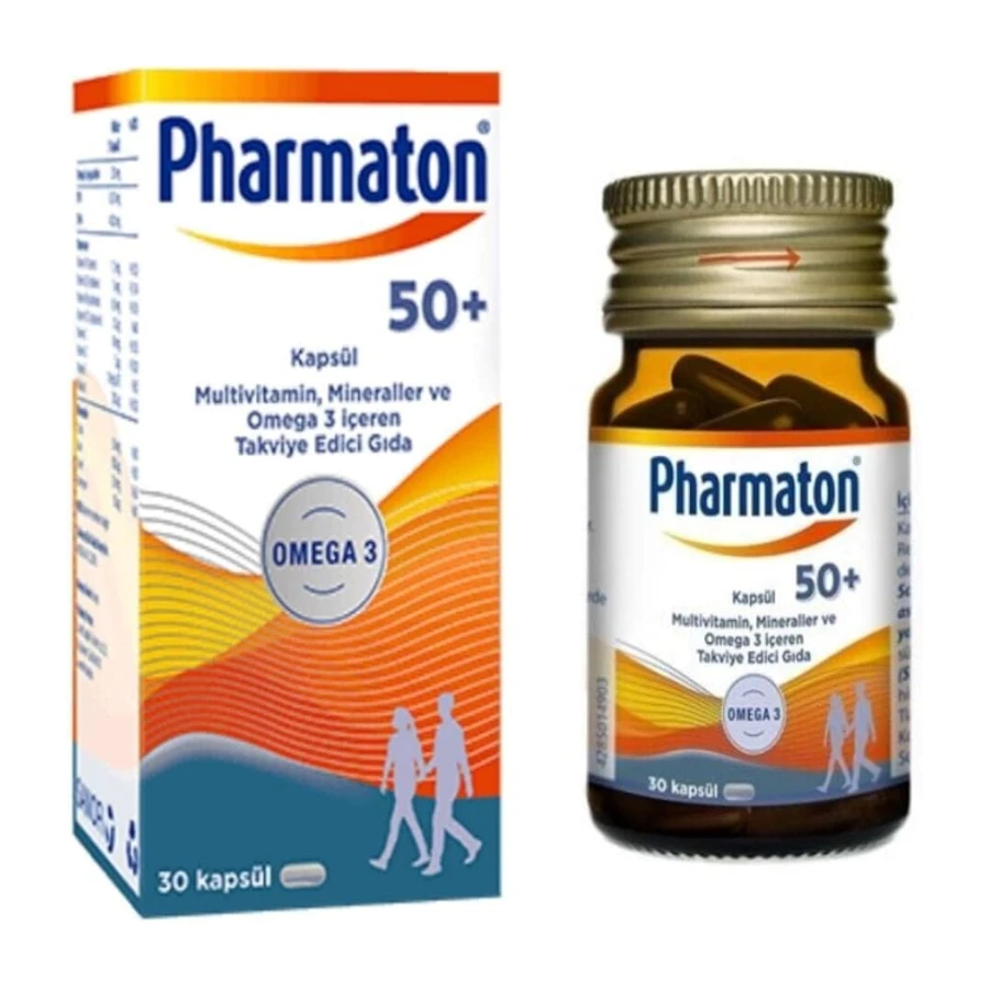 Pharmaton 50 Plus 30 Kapsül - Omega 3, Multivitamin ve Mineraller
