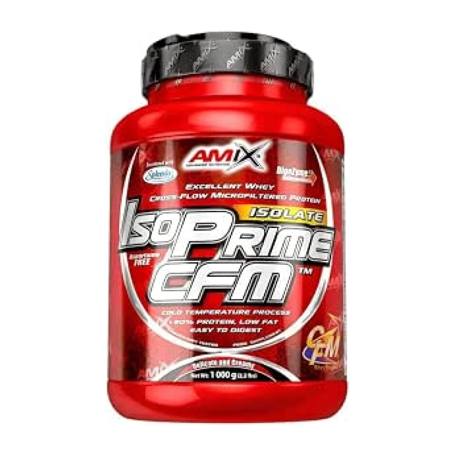 AMIX - Proteína Isolada Isoprime CFM, 1 Kg - Gran Aporte de Aminoácidos - Contiene Enzimas Digestivas - Libre de Aspartamo, Proteínas para Aumentar Masa Muscular, Sabor Chocolate