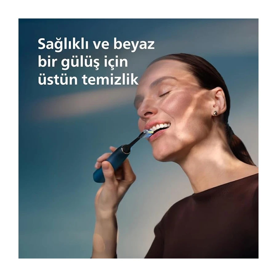 Philips Sonicare DiamondClean 9000 Şarjlı Diş Fırçası, 4 Temizlik Modu, Basınç Sensörü, Seyahat Kabı ve Uygulama Desteği, Lacivert Geçişli, HX9911/88