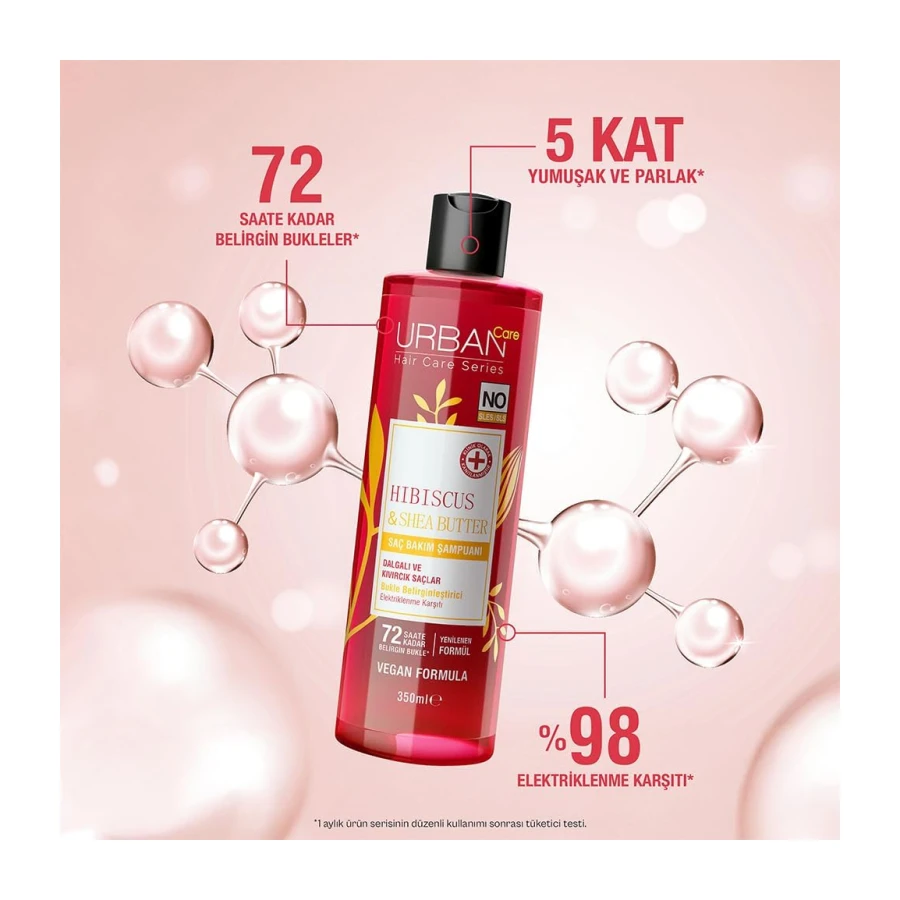 Urban Care Hibiscus & Shea Butter Bukle Belirginleştirici Saç Bakım Şampuanı, 350 Mililitre, Vegan
