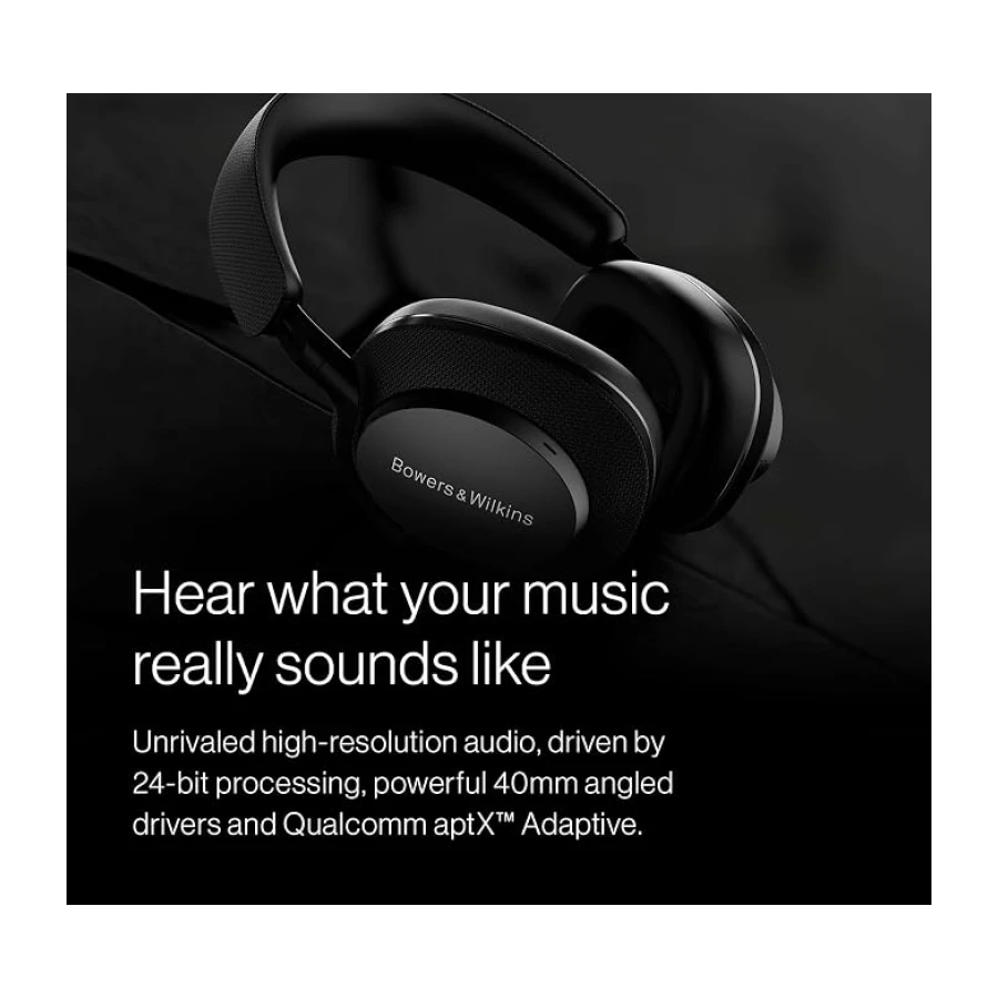 Bowers & Wilkins PX7 S2e - Auriculares inalámbricos con cancelación de Ruido con Qualcomm aptX adaptativo y Carga rápida, 30 Horas de reproducción y Seis micrófonos Integrados, Color Negro Antracita