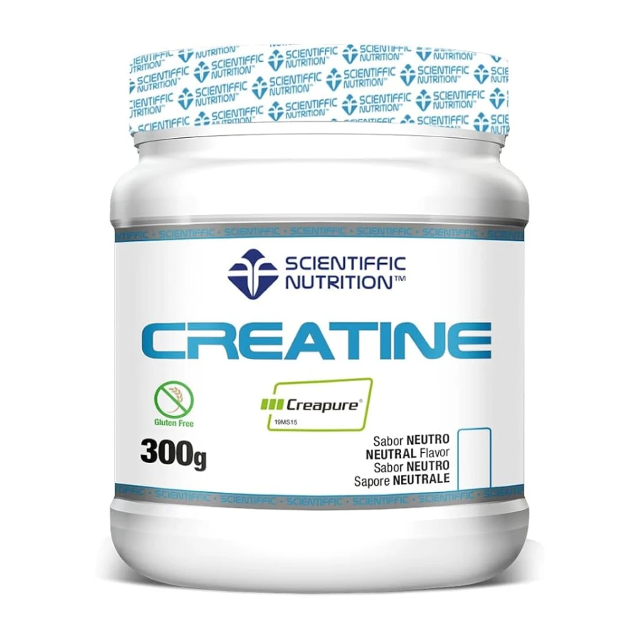 Scientiffic Nutrition - Creatine 100% Creapure, Creatina Monohidratada en Polvo para el Pre Entreno, Aumentar Masa Muscular y Resistencia, Gran Solubilidad - 300g