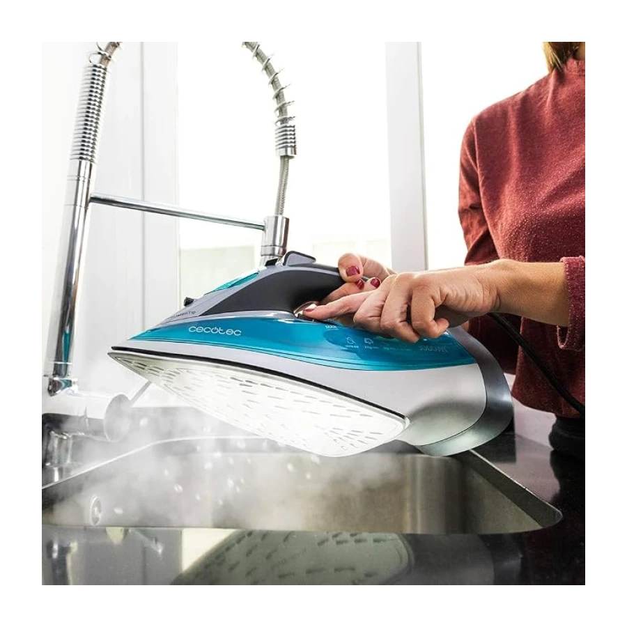 Cecotec Plancha Ropa Vapor Fast&Furious 5040 Absolute. 3000 W, Vapor 65 g/min, Golpe de vapor 230 g/min, Suela Turbo Slide, Modo ECO, Sistema de seguridad autoapagado, Antigoteo