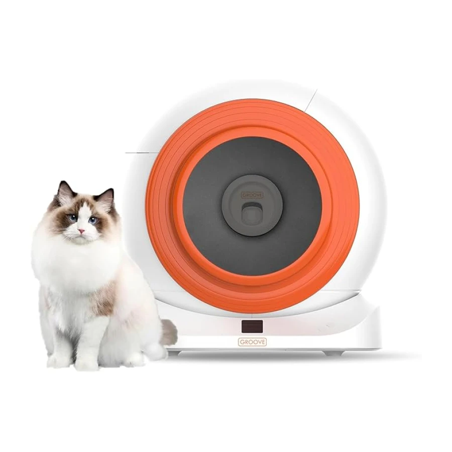 Groove Q-Clean WiFi Otomatik Akıllı Kedi Tuvaleti Turuncu Yeni Versiyon