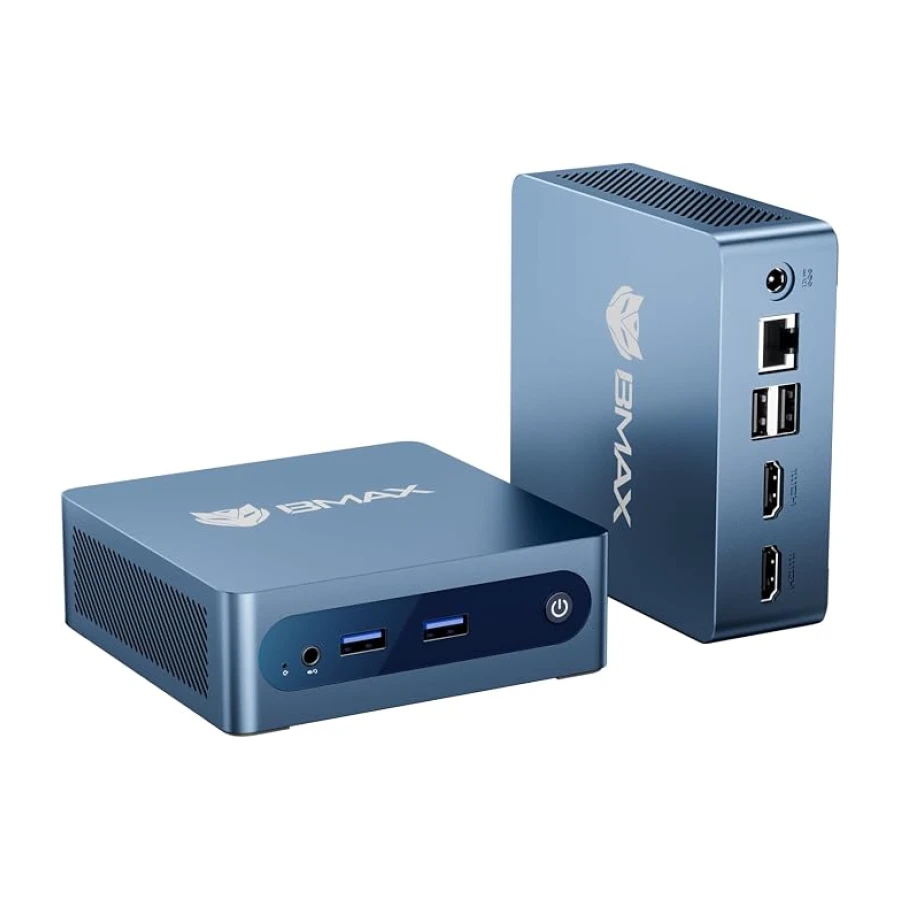 BMAX B1Plus Mini PC Win 11,Intel Celeron J3355 6 GB LPDDR3 128 GB eMMC SSD | (hasta 2,5 GHz) Mini Ordenador de Sobremesa, Micro PC,WiFi 5, BT5.0, 4K@60HZ UHD Dual Display para Oficina/Negocios/Hogar