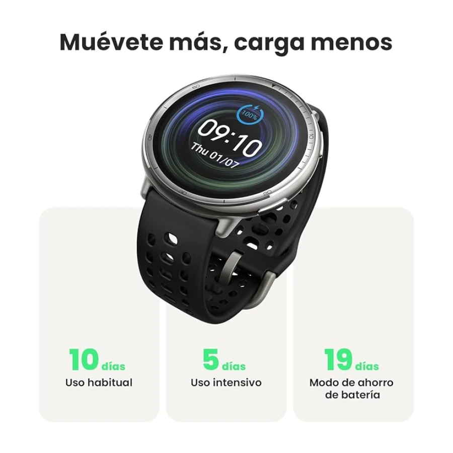 Amazfit Active 2 Smart Watch 44mm, AI, Control por Voz, GPS & Mapas sin Coste, Batería de 10 Días, 160+ Modos Deportivos, Resistente al Agua 5 ATM, Compatible con Android & iPhone, Negro